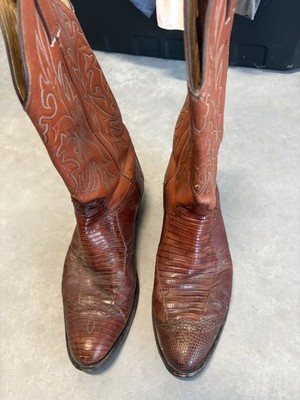 Justin Boots Men's Brown Leather Western Boots Vintage Size 8.5