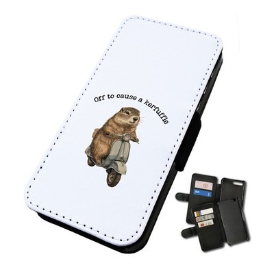 Bedruckte Klapp-Handyhülle für iPhone - Verursachen Sie einen Kerfuffle - spielerisches Spaßgeschenk
