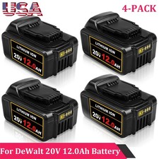 4-Pack For DeWalt 20 Volt Max XR 12.0AH Lithium Ion Battery DCB206-2 DCB205-2