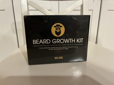 Naland Beard Growth Kit, Includes Growth Oil, Balm, Roller & Comb