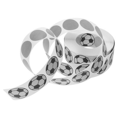 1000pcs 1 Inch Round Scratch-Off Stickers - Self-Adhesive Soccer Pattern