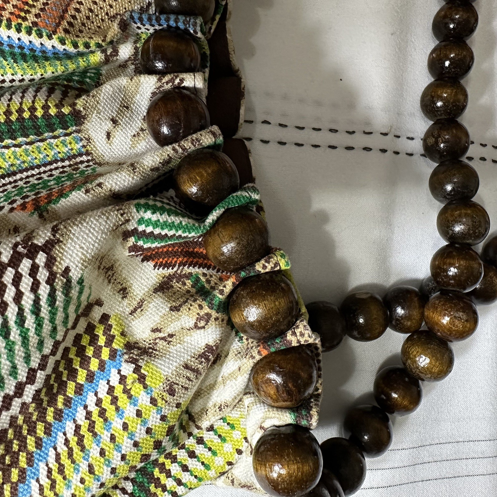 Large Patchwork Print Crochet/Knitting Craft Tote… - image 2