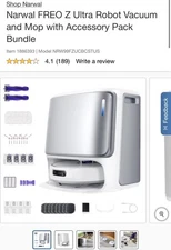 Narwal FREO Z Ultra Robot Vacuum and Mop with Accessory Pack Bundle