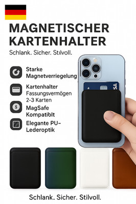 MagSafe  Karten Etui Kunstleder Wallet für iPhone 12 13 14 15 16 17 Pro/ ProMax