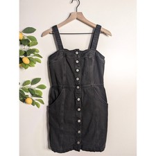 Levi Black Denim Button Dress Sz S