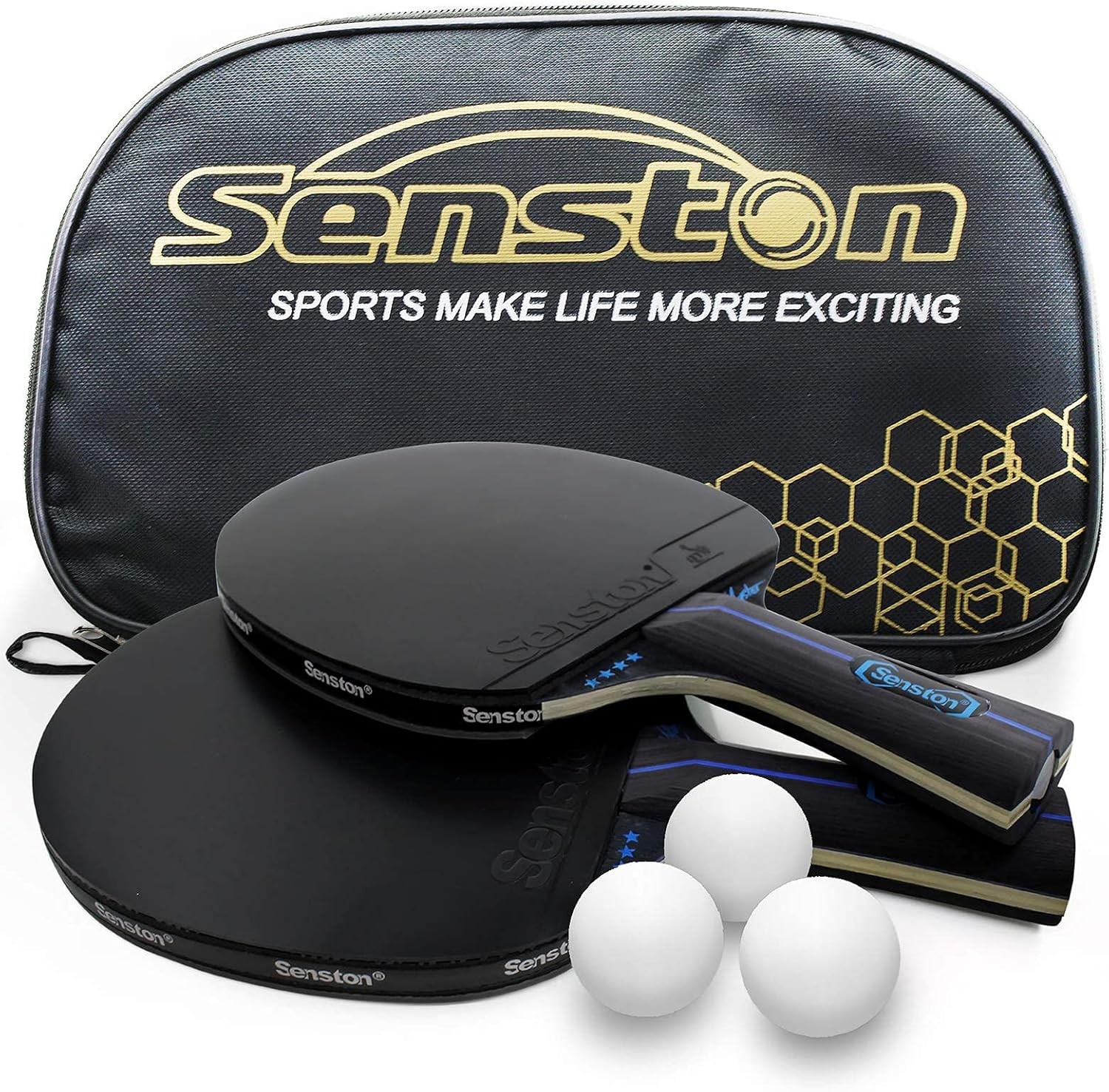Senston Table Tennis Rackets with Balls Ping Pong Paddle Sets, Table Tennis Bat