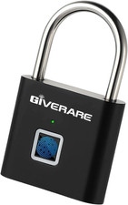 Fingerprint Smart Padlock, Biometric Metal Keyless Thumbprint Lock Alloy, USB Re