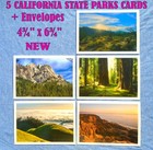 5 California State Parks Cards & 5 Envelopes 4¾"x6¾" Blank Inside - NEW — photo 1