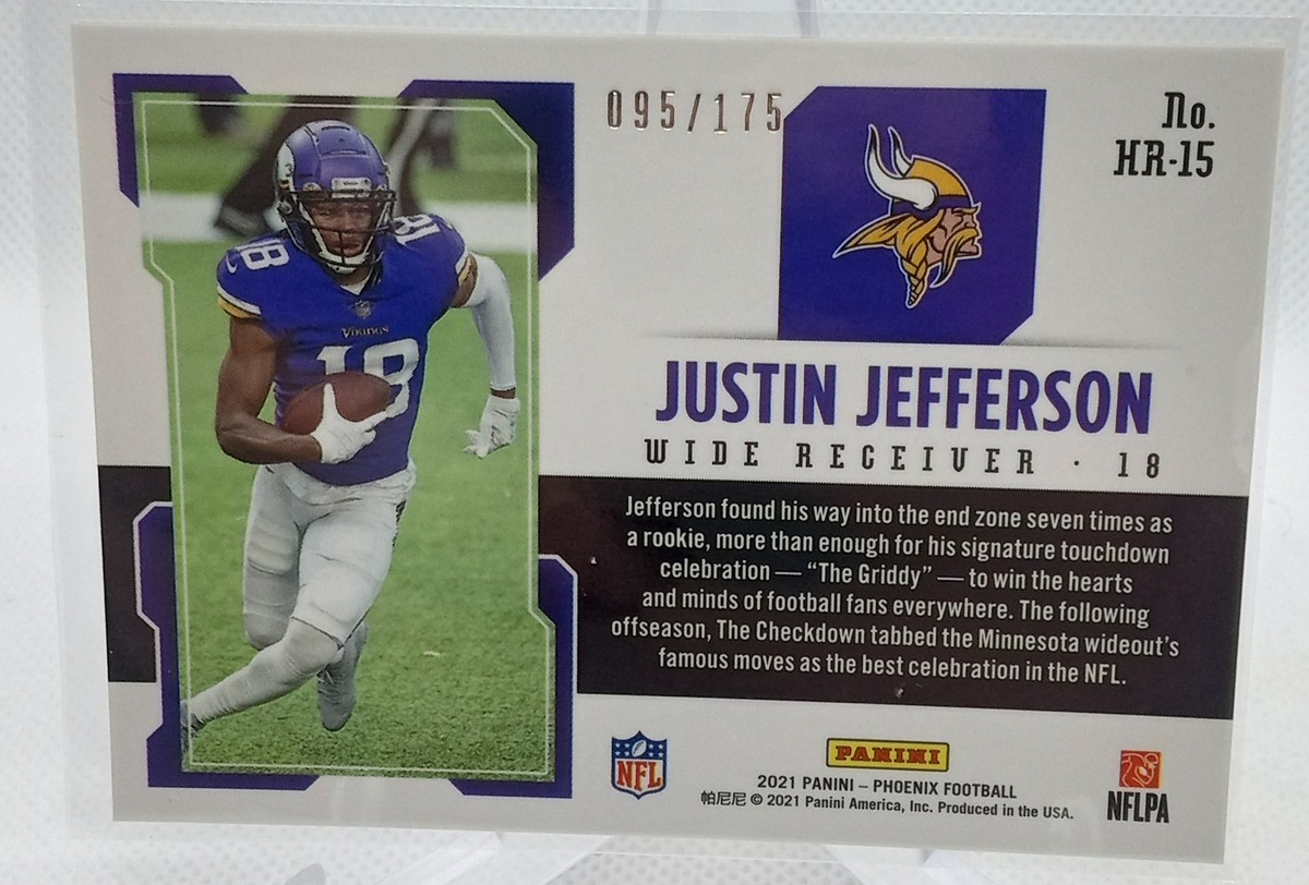2021 Panini Phoenix #HR-15 Justin Jefferson Hot Routes Pink #/175