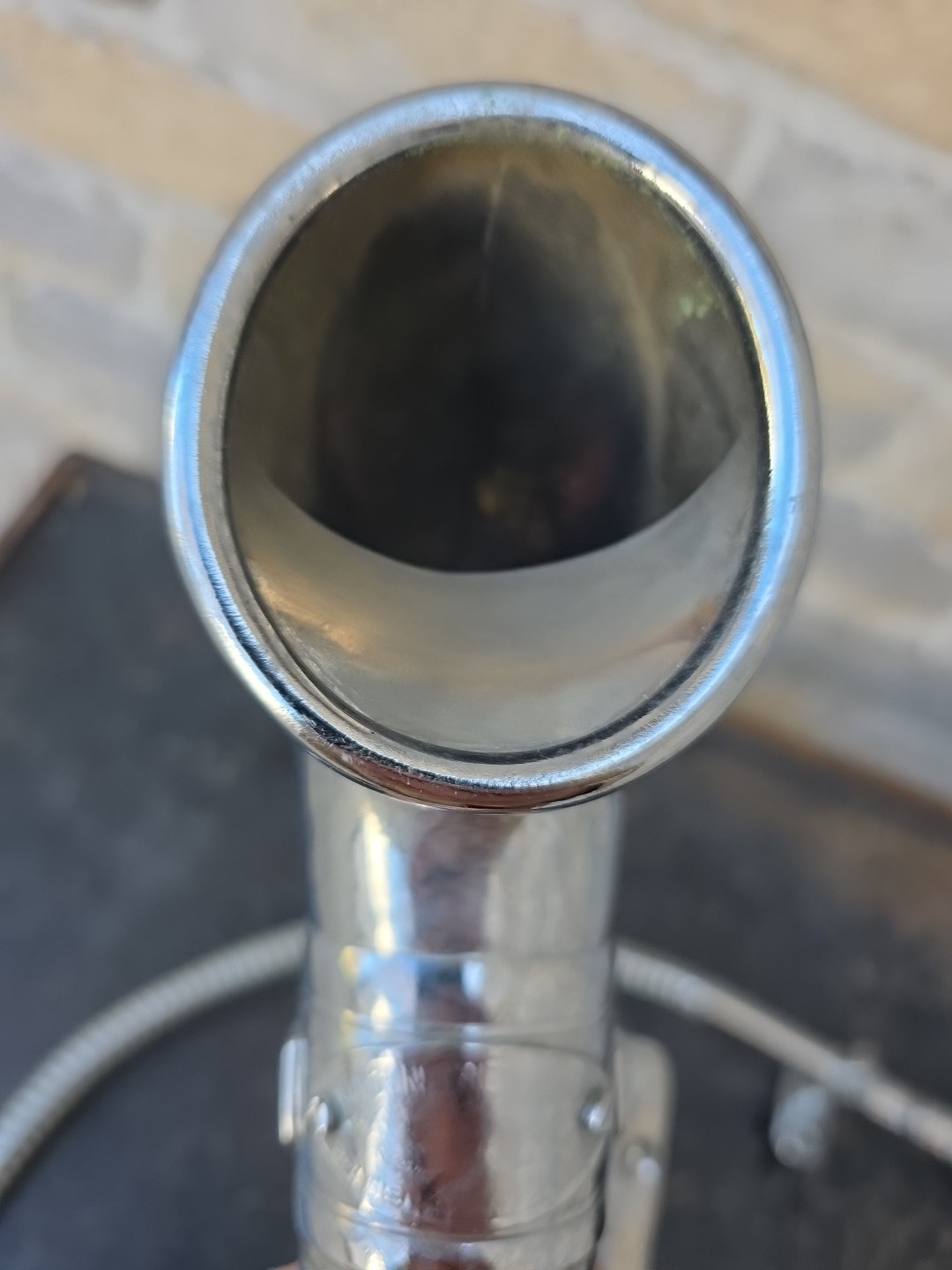 Vintage Boa Constrictor Horn Small Trumpet Head Nickel Plated  Rolls-Royce 