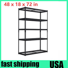 18" D x 48" W x 72" H Garage Shelving Heavy Duty 5 Tier Metal Storage Shelves