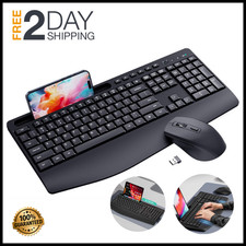 Teclado Y Mouse Inalambrico Combo Para PC Laptop Con Soporte De Tableta Celular