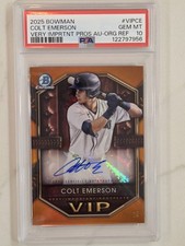 2025 Bowman COLT EMERSON Very Important Prospects RC Auto Orange #/25 PSA 10 GEM