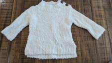 Crewcuts by J.CREW Girls Ivory Alpaca Wool Sweater Buttoned Shoulder Size 3