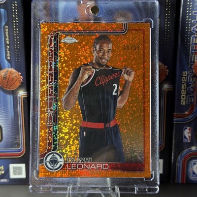 25-26 Topps Chrome Update Kawhi Leonard ORANGE SPECKLE Image Variation # /25 🔥