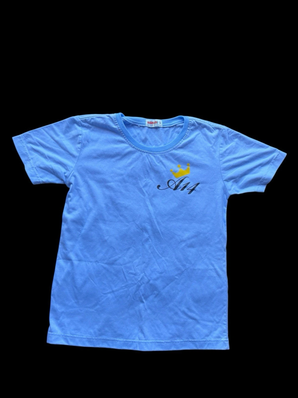 ✨INÁO.VN Blue T-Shirt with A14 and Crown Design✨