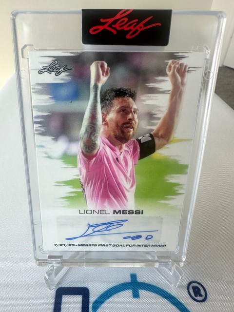 Lionel Messi, 2023 Leaf #LMA-LM1 Serial Numbered Autograph. Inter Miami CF
