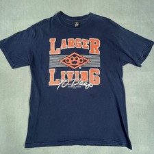 10 Deep Shirt Mens Large Navy Blue Larger Living Graphic Tee Made In USA 2012
