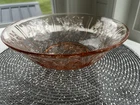 Federal Glass 10” Serving Bowl Sharon Cabbage Rose Pink Depression