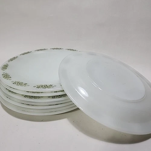 Set of 8 - Vintage Anchor Hocking Placesetters Springwood Dinner Plate White 9"