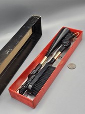 Vintage Black Dragon Head Shoe Horn and Brush Set in Original Box. NOS. Japan
