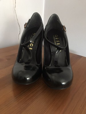 black t bar stilettos