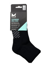 Mission Performance Ankle Socks 2 Pairs Black Size Medium Men's 6-8/Women's 6-10