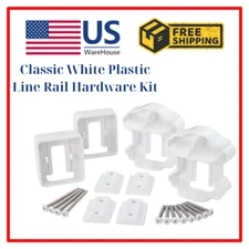 Classic White Plastic Line Rail Hardware Kit