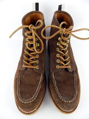Coach Suede Derek Hiking Boots Brown Leather Lace Up Moc Toe  display picture 1