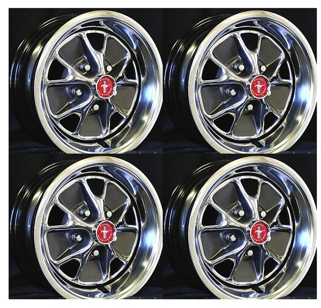 NEW! Ford Mustang Magnum 500 Wheels 15" x 7" Set Complete W/ Caps Nuts