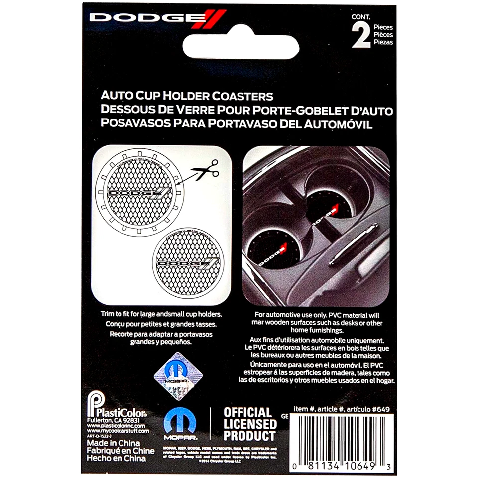 ⭐️⭐️⭐️⭐️⭐️ Auténticas Dodge Posavasos MOPAR Licencia Universal 2 Piezas Mejor Regalo Foto 2 de 2