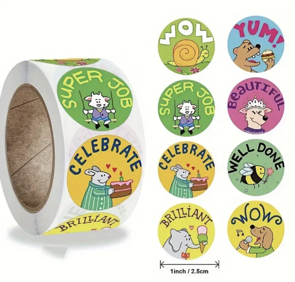 Positive Reward Teacher Merit Stickers 2.5cm 50/100pc Classroom Award Kids Party