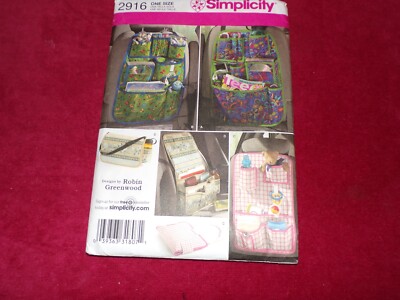   SIMPLICITY #2916 - CAR ORGANIZERS - BABY ORGANIZER - TRAVEL PATTERN FF