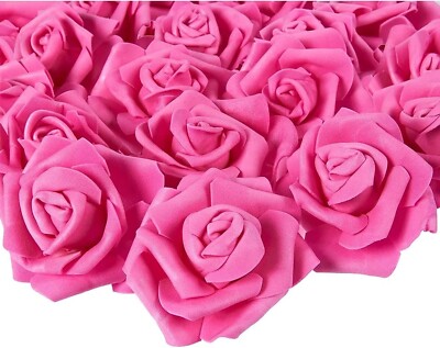 DIY Künstliche Dunkelrosa Blumenköpfe Blütenköpfe Blumen Rosen Köpfe Hochzeit DE