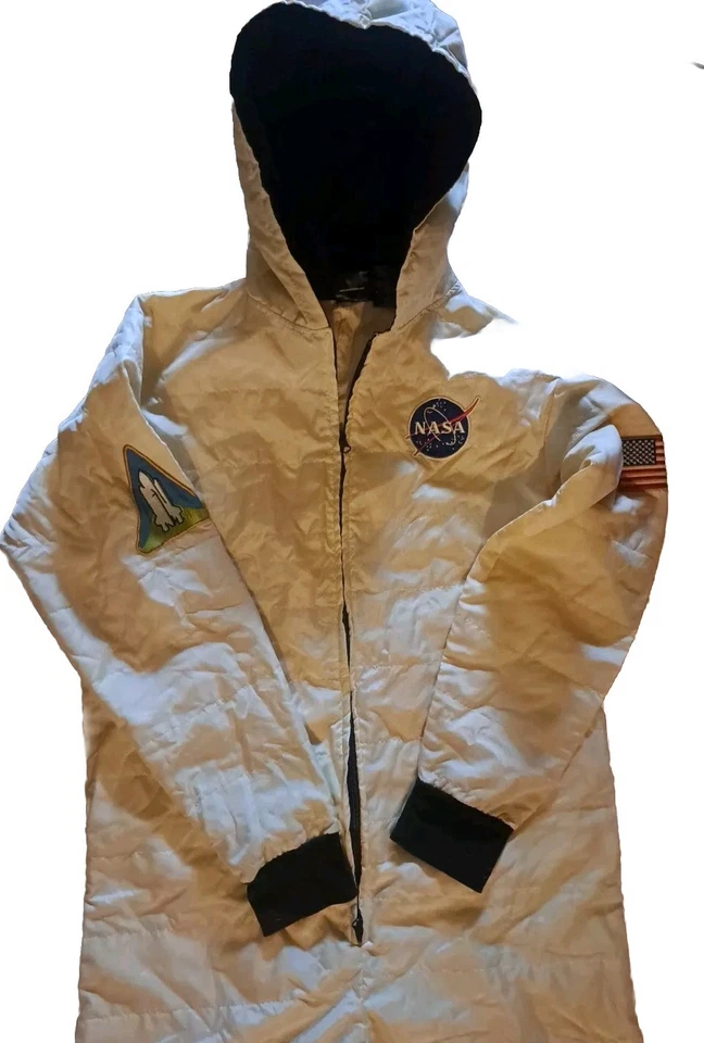  Macacão Mad Engine unissex astronauta com capuz remendos amortecedores amarelo claro Pequeno/P/C - Imagem 2 de 4