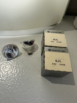 EJL ''2-pack'' photo projector lamp projection light bulb 24v 200w, NOS G.E. brand