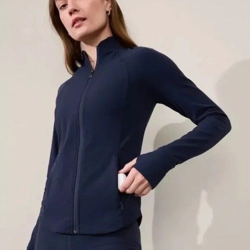 New Athleta M Salutation Jacket Navy Blue Size Medium - Picture 2 of 5