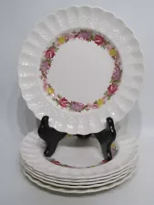 Spode "Rose Briar" 6 Salad Plates 7¾" Off White Wicker Rim EUC