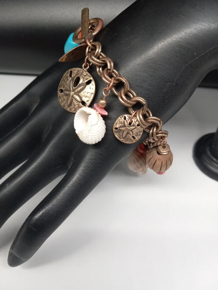 Pulsera Coldwater Creek Metales Mezclados Playa Tema Cuelga Dijes Palanca Foto 4 de 4