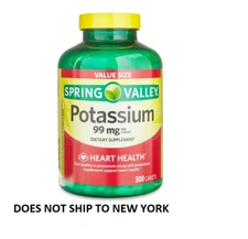 Spring Valley Potassium Caplets Dietary Supplement Value Size, 99 mg, 500 Count