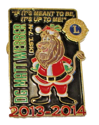 Lion's Club DG Matt Webber Lape Pin 2013-2014 With Santa (SKU# 2475)