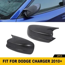 FOR 11-23 DODGE CHARGER SCAT SRT M STYLE CARBON FIBER SIDE VIEW MIRROR COVER CAP