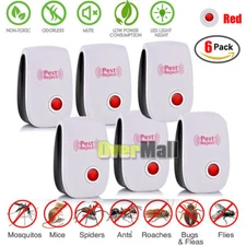 6x Ultrasonic Pest Insect Rodent Repeller Plug-In Electronic Pest Control Device