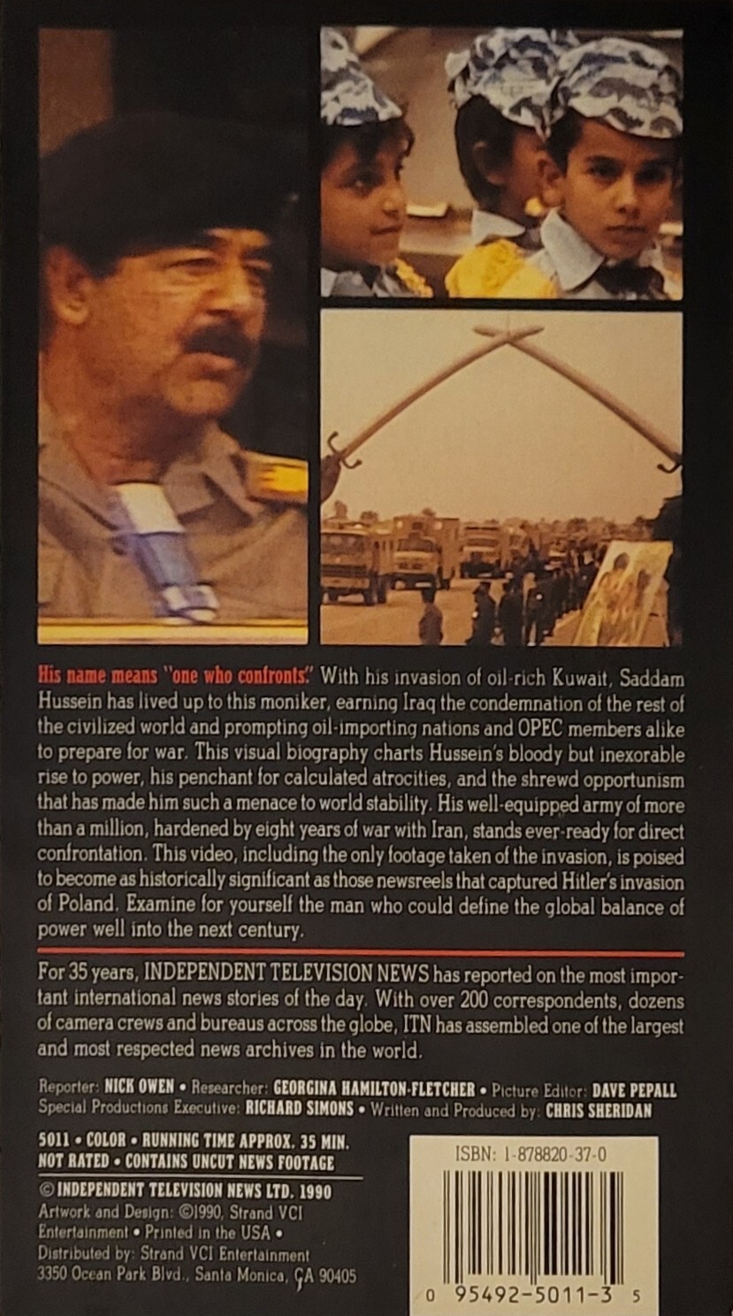 Saddam Hussein Defying the World VHS Documentary A Visual Biography