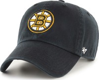 Forty Seven 47 Brand Boston Bruins Black Clean Up Curved Visor Strapback Cap
