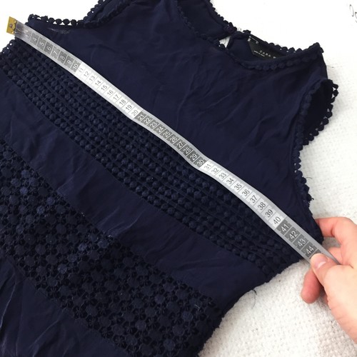 Zara womens dress size S aus 8 navy blue shift sleeveless round neck 090413 - Picture 6 of 8