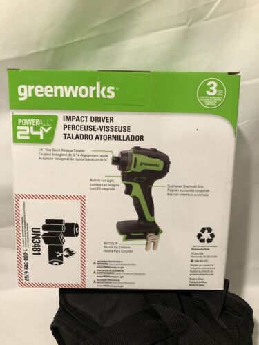 Greenworks 24V Cordless Impact Driver, (2) 2.0Ah Batteries, BAG IS24L221 NEW - Picture 2 of 5