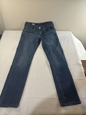 Levis 502 Jeans 29x32 Tapered Blue Stretch Denim Dark Wash Zip Fly