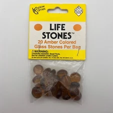 Koplow Games 05001 Life Stones 20 Amber Colored Glass Stones Per Bag NEW