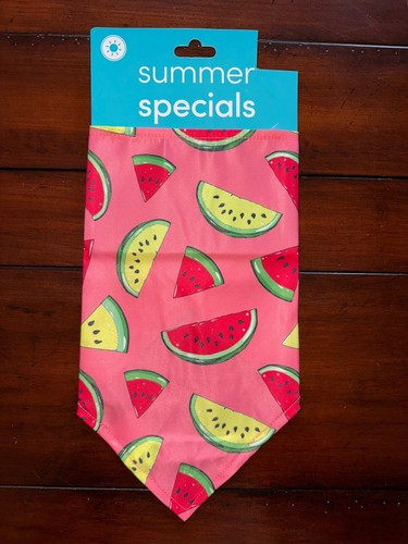 Watermelon Dog Bandana L 23.5" X 11" Coral Tie On Summer - Picture 1 of 2